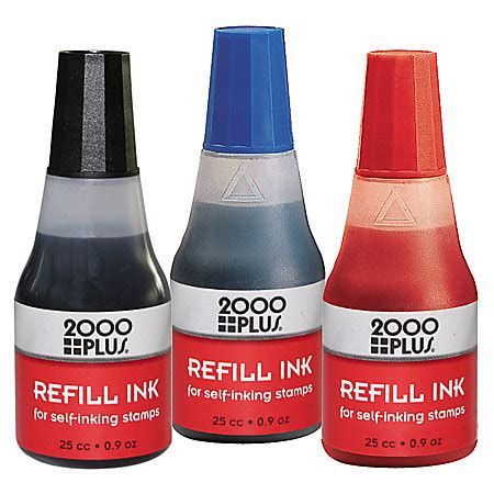 2000 PLUS Self Inking Stamp Refill Ink 1 Oz Blue by Office Depot ...