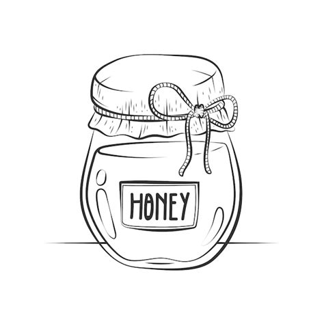 Free Vector | Hand drawn honey jar drawing illustration