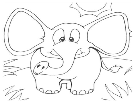 A Funny Elephant coloring page - Download, Print or Color Online for Free