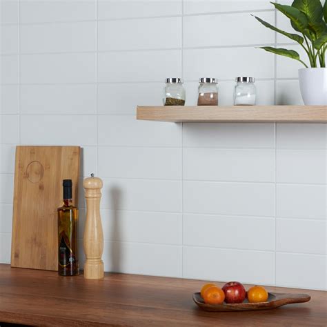 Linear White Matt Brick Tiles | Walls and Floors