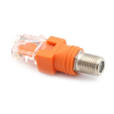 1Pcs F Type Connector RF Female To RJ45 Male Coaxial Adapter Coupler Coax Connector RJ45 To RF ...