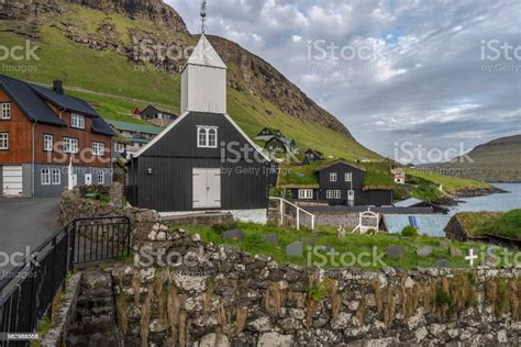 Bour Village On Vagar Island In Faroe Islands Stock Photo - Download ...