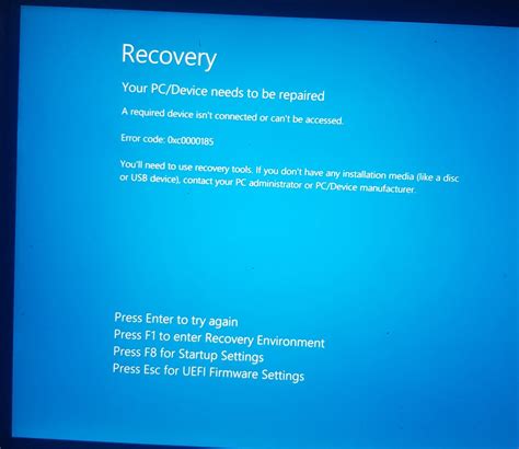 Fix: Windows 10 Blue Screen Recovery Error 0x0000185 - IR Cache