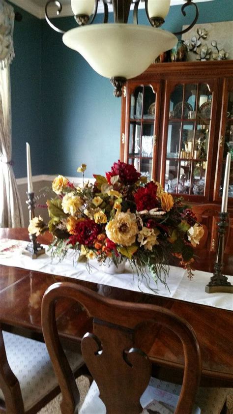 Floral Arrangement XL Floral Centerpiece by GiftsByWhatABeautifu #diningr… | Dining room table ...