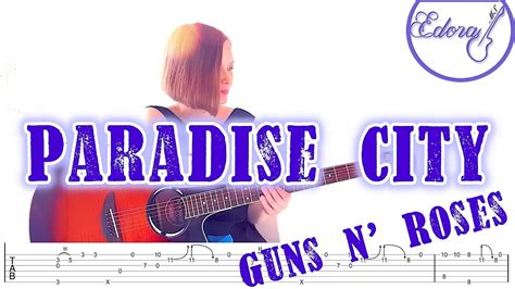 PARADISE CITY Fingerstyle Guitar Tutorial with On-Screen Tab - Guns N' Roses - YouTube