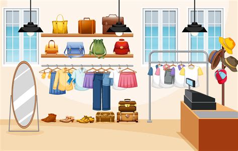 Fashion clothes store background 1929327 Vector Art at Vecteezy