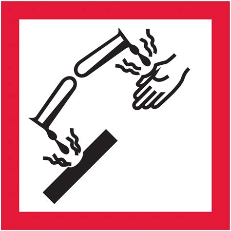 1 x 1" Pictogram - Corrosion Labels 500/Roll - PackagingSupplies.com