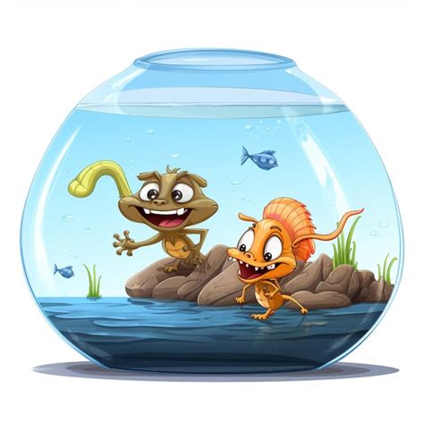 Premium AI Image | Sea Monkeys 2d cartoon illustraton on white ...