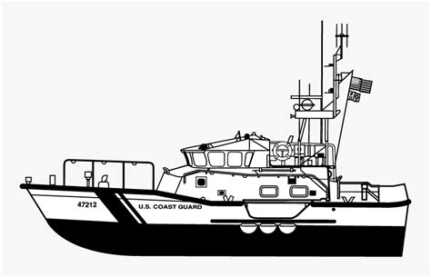 Uscg 47 Motor Life Boat - Coast Guard Boat Silhouette, HD Png Download ...