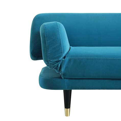 Solna 2-Seater Sofa Bed, Teal Velvet | daals