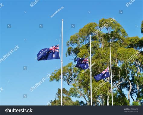 Australian Flags Half Mast Front War Stock Photo 176884670 | Shutterstock