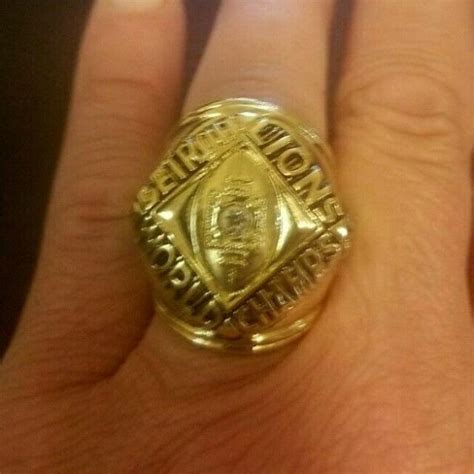 1957 DETROIT LIONS Championship Ring EXTREMELY RARE! 18k GOLD PLATED Sz ...