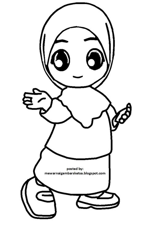 Mewarnai Gambar Kartun Anak Perempuan