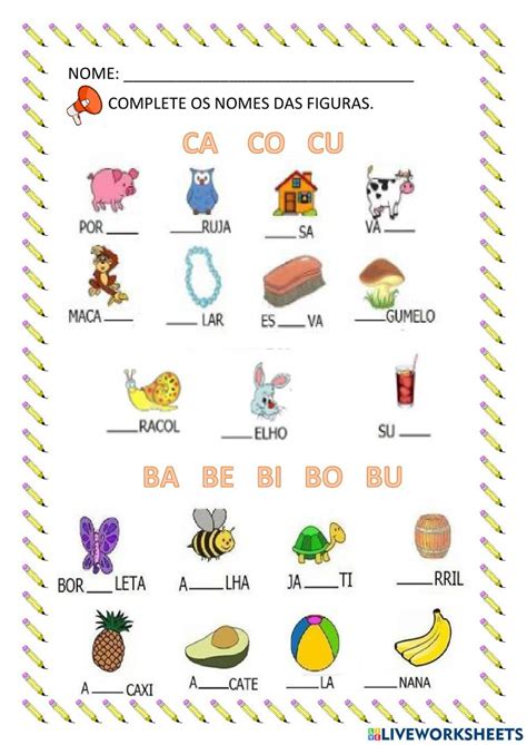 Língua Portuguesa online worksheet for 1º ano. You can do the exercises online or download the ...