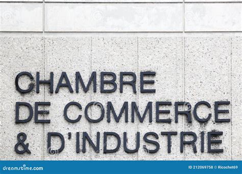 Chamber of Commerce and Industry Sign in French Language Editorial ...