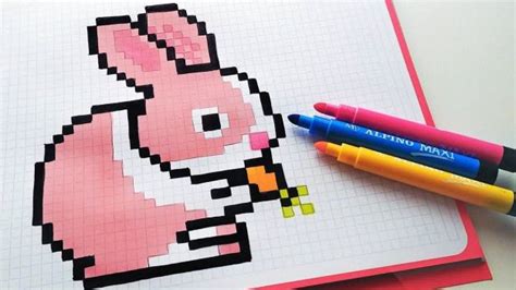 Handmade Pixel Art - How To Draw a Bunny #pixelart #cutedrawing #cute #drawing #bunny | Pixel ...