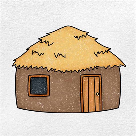 How to Draw a Mud House - HelloArtsy