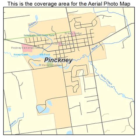 Aerial Photography Map of Pinckney, MI Michigan