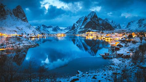 Fishing village of Reine, in the Lofoten Islands, Norway [1920x1080 ...