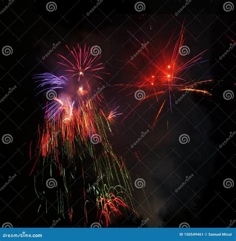 Beautiful Fireworks of Different Types Stock Image - Image of dark ...