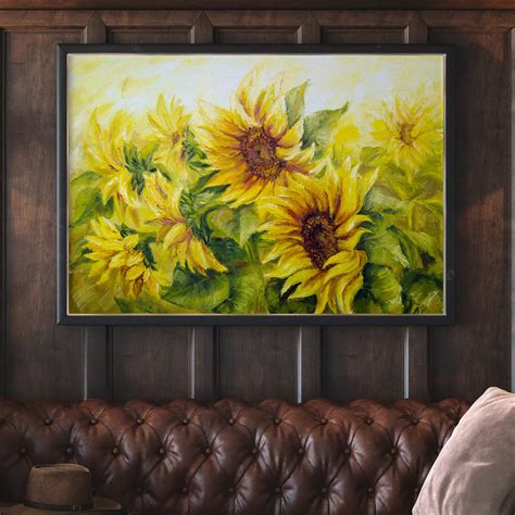 Watercolor Hand Painted Sunflower Field – Merawalaprint - Flowers and ...