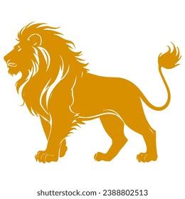 Gold Lion Silhouette Tattoo Illustration Stock Illustration 2388802513 ...