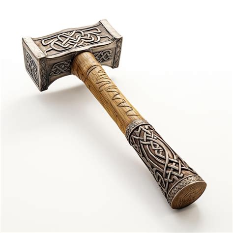 Premium AI Image | illustration perfectly displayed thor's hammer mjolnir in showcase