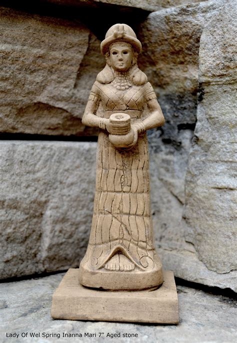 Assyrian Sumerian Goddess Inanna Ishtar Mari Lady Of Wel Spring Sculpture Statue 7" Tall www.Neo ...