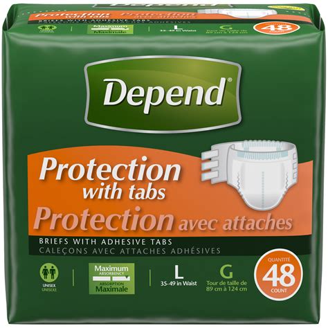 Depend® Protection with Tabs Incontinence Underwear, Maximum Absorbency, Large