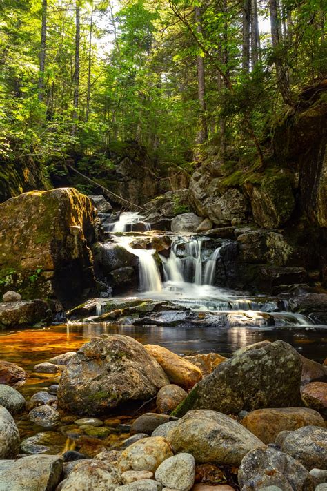 Blue Brook waterfall along Basin Trail - White Mountain National Forest ...