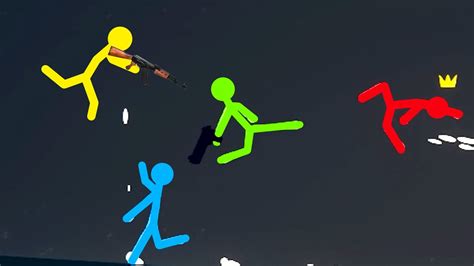 Stickman Fight Red vs Blue vs Green vs Yellow - YouTube