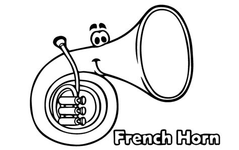 French Horn Colouring Pages (page 2) - Cliparts.co