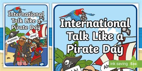 FREE! - International Talk Like a Pirate Day Poster - Twinkl