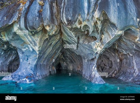 Marble Cathedral at Marble Caves, Cuevas de Marmol, Lago General Carrera, Patagonia, Chile Stock ...