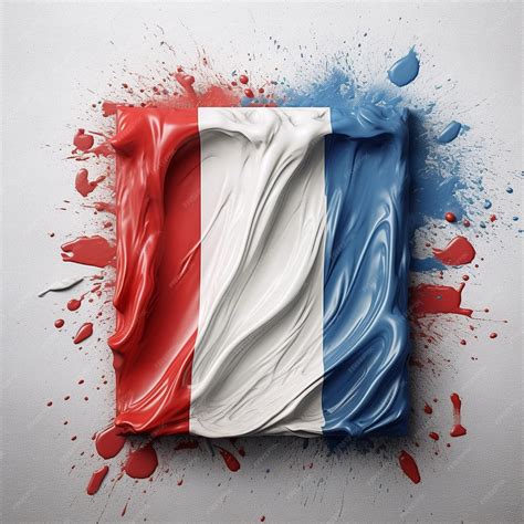 Premium AI Image | flat print design white background French flag ...