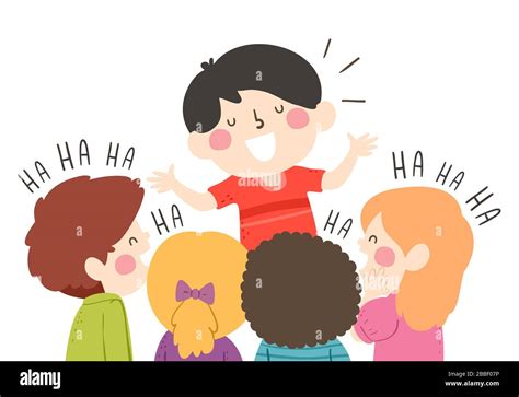 Illustration of a Kid Boy Comedian Telling Jokes to a Group of Laughing ...