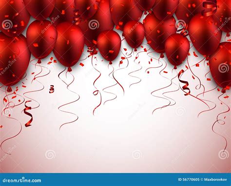 Celebrate Red Background with Balloons Stock Vector - Illustration of happy, design: 56770605