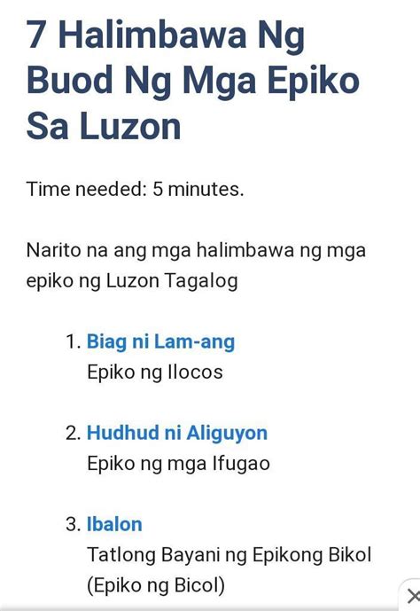 tungkol sa epiko ng luzon - Brainly.ph