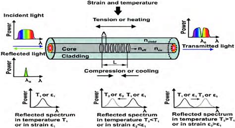 Operation scheme of fiber Bragg grating. | Download Scientific Diagram