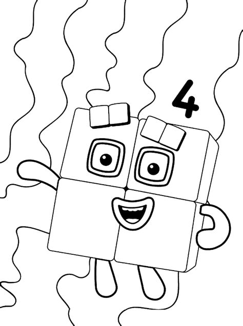 Kids-n-fun.com | Coloring page Numberblocks Number block 4