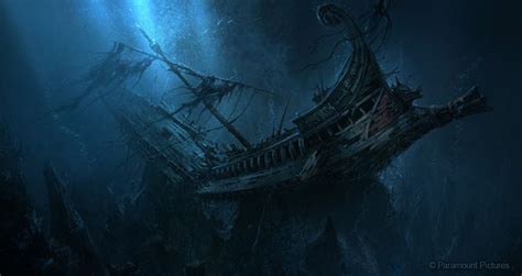 Underwater Pirate Shipwreck Painting