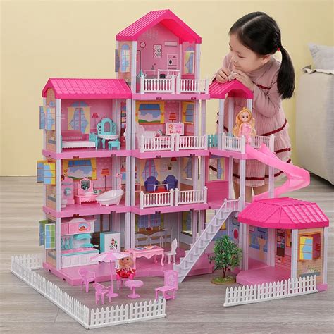 QWZ-New-Baby-DIY-Doll-House-Girls-Pretend-Toy-Handmade-Castle-Dollhouse ...