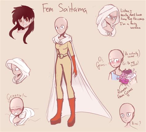 Female Saitama (colored sketch) OPM by EvinaRain on DeviantArt