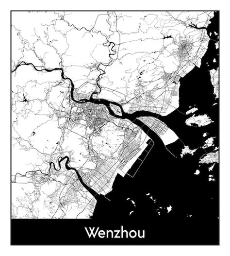 Premium Vector | Minimal city map of wenzhou (china, asia)