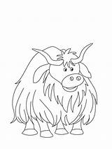 Lovely Yak coloring Page sketch template