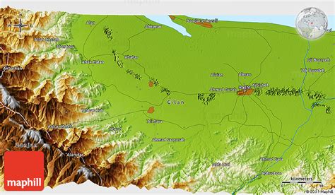 Physical 3D Map of Rasht