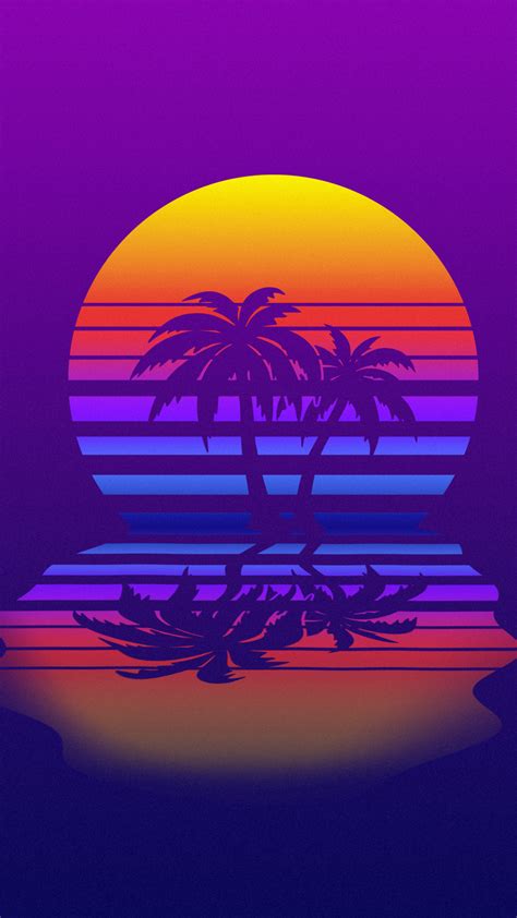 1440x2560 Palm Tree Synthwave Samsung Galaxy S6,S7 ,Google Pixel XL ,Nexus 6,6P ,LG G5 ,HD 4k ...