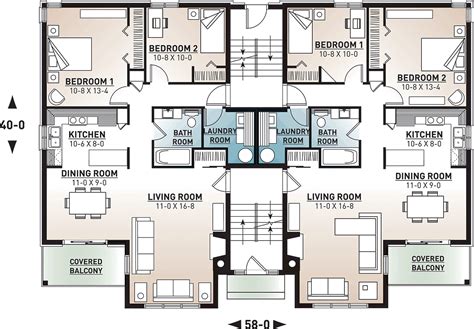 Victorian Style Multi-Family Plan 64952 with 16 Bed, 8 Bath | Town house floor plan, Condominium ...