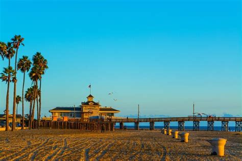 Premium Photo | Newport beach pier at sunset