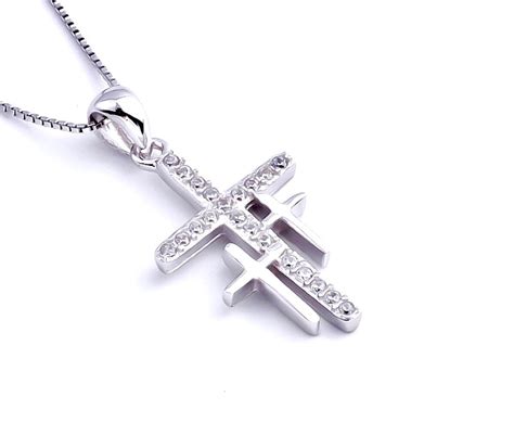 3 Cross Necklace Silver Trinity Three Crosses of Calvary | Etsy